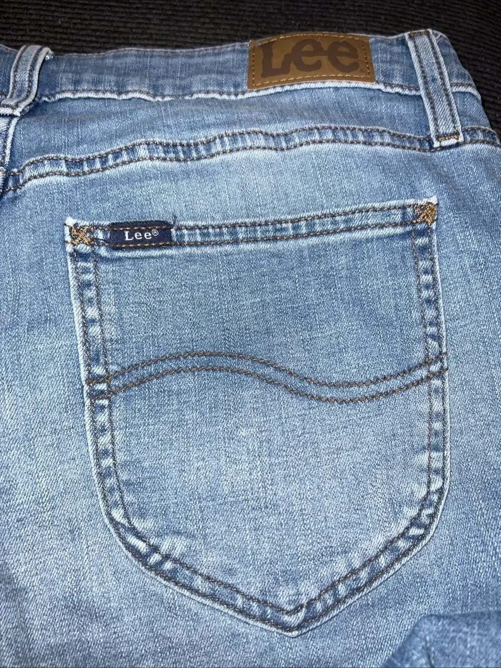 Lee Mid Rise Denim Bermuda Shorts Womens 14 Light Blue